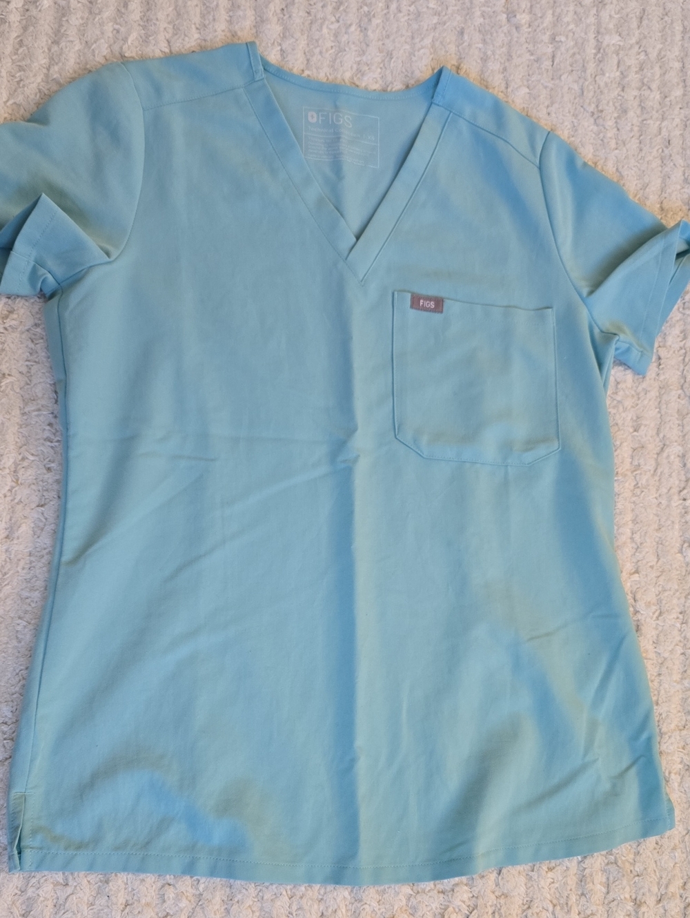 XS Seaglass Figs One Pocket Scrub Top
